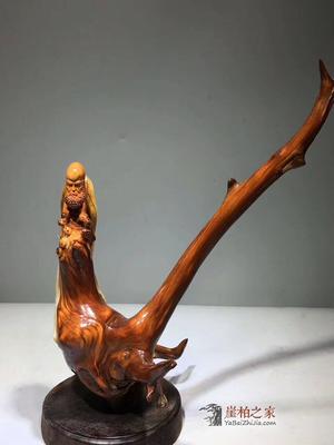 崖柏隨形坨坨料根藝《達摩》 自然與禪意的完美融合